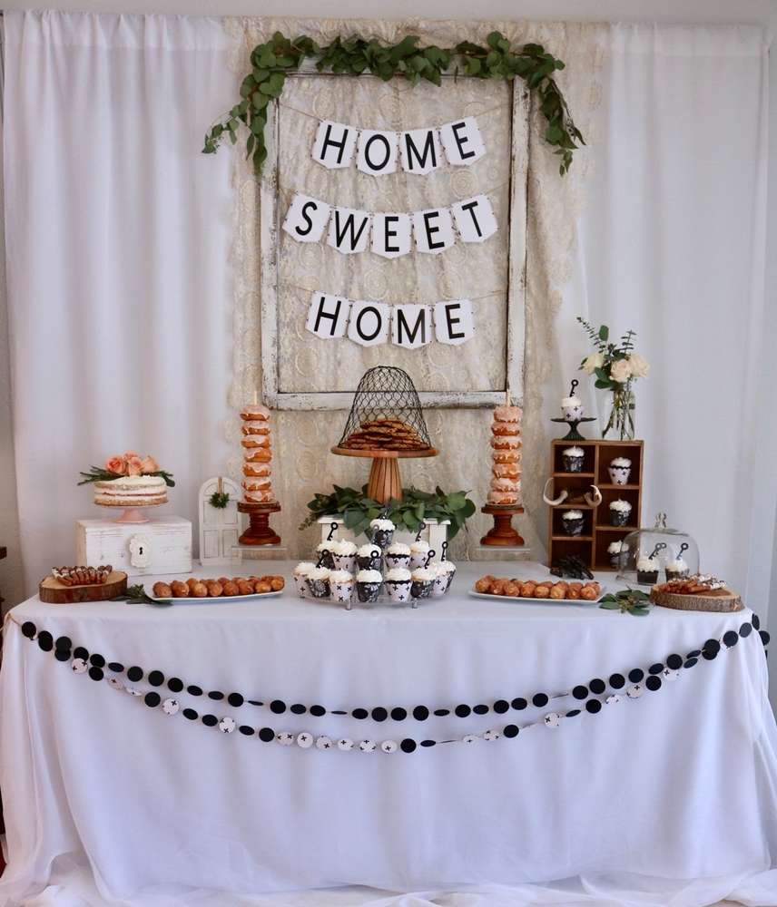 35 Impressive Housewarming Party Ideas The Unlikely Hostess   Home Sweet Home Dessert Table 