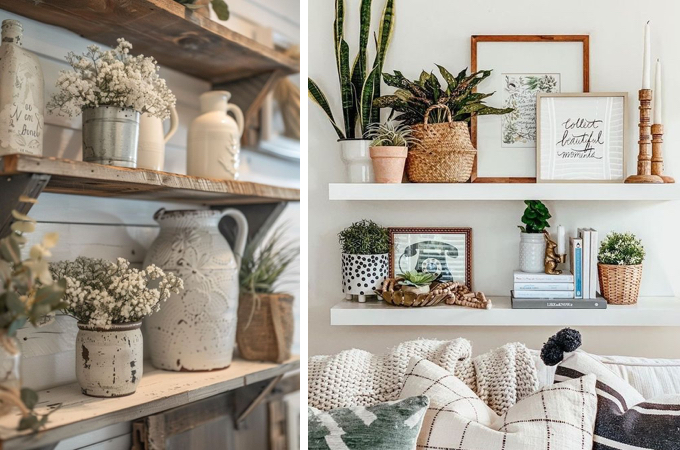 20 Farmhouse Shelf Decor Ideas - How To Style Them Like A Pro - The ...
