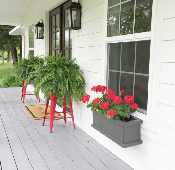front porch flower planter idea
