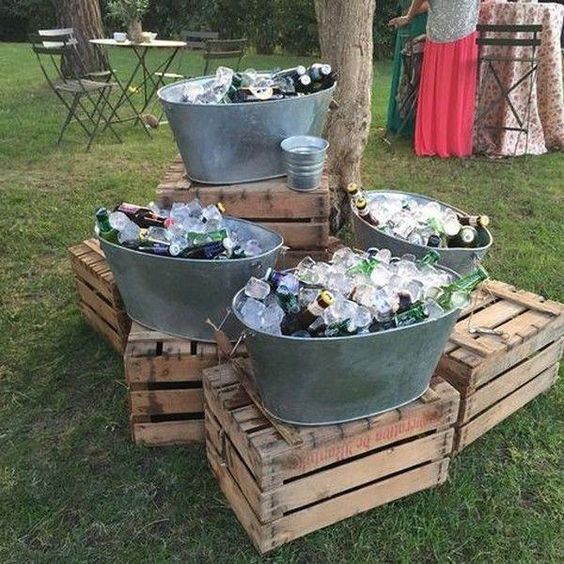 Backyard Entertaining + Outdoor Drink Station Idea