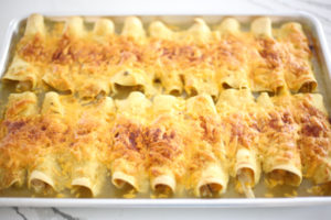Easy Cheesy Chicken Enchiladas With Green Chili Sauce - The Unlikely ...