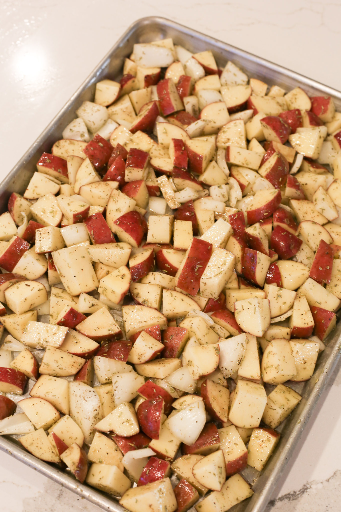 Quick Roman Chicken Breasts With Rosemary Potatoes - The Unlikely Hostess