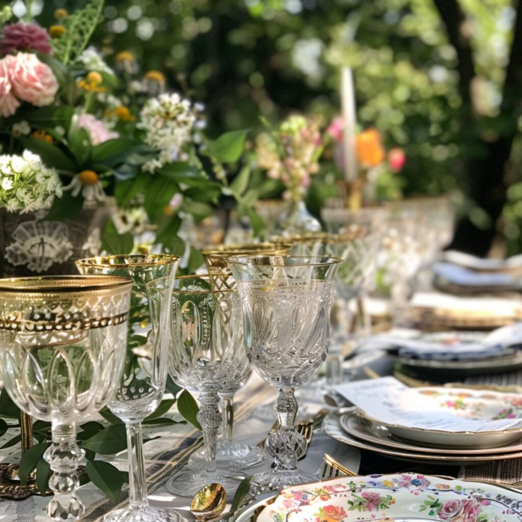 garden party tablescape