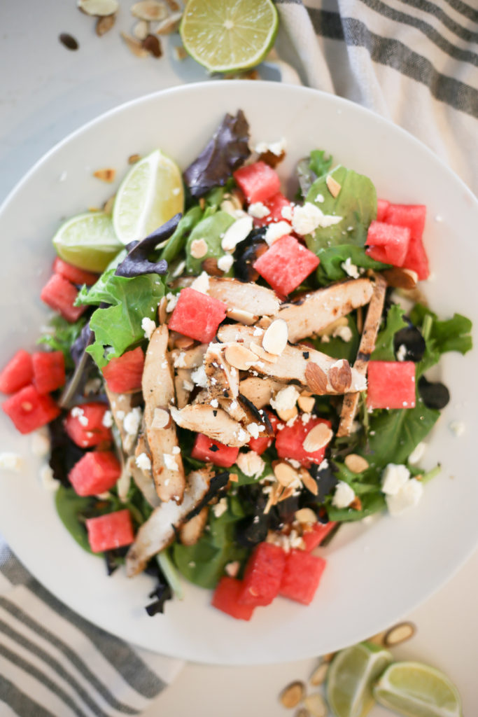 watermelon feta chicken salad