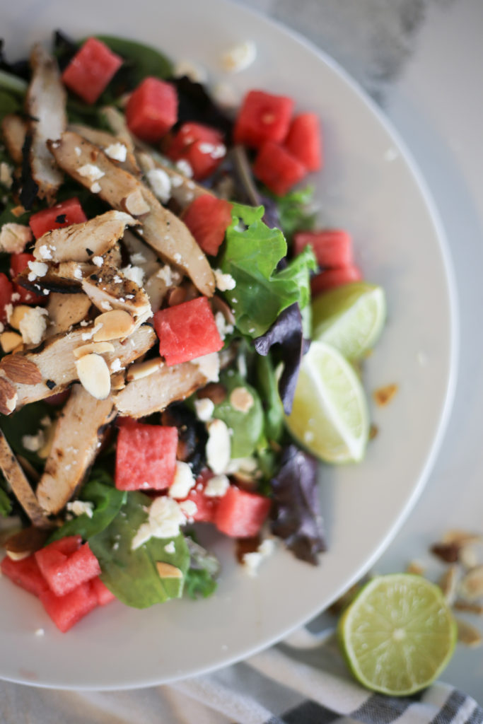 Mouthwatering Watermelon Feta Chicken Salad With Lime Vinaigrette - The ...