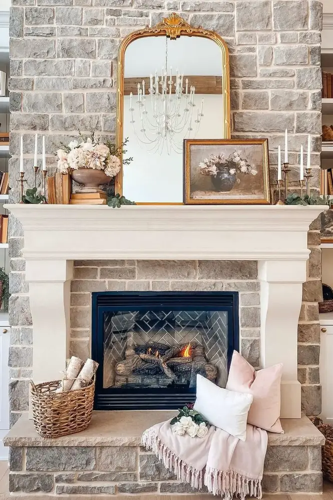 fireplace mantel decorating