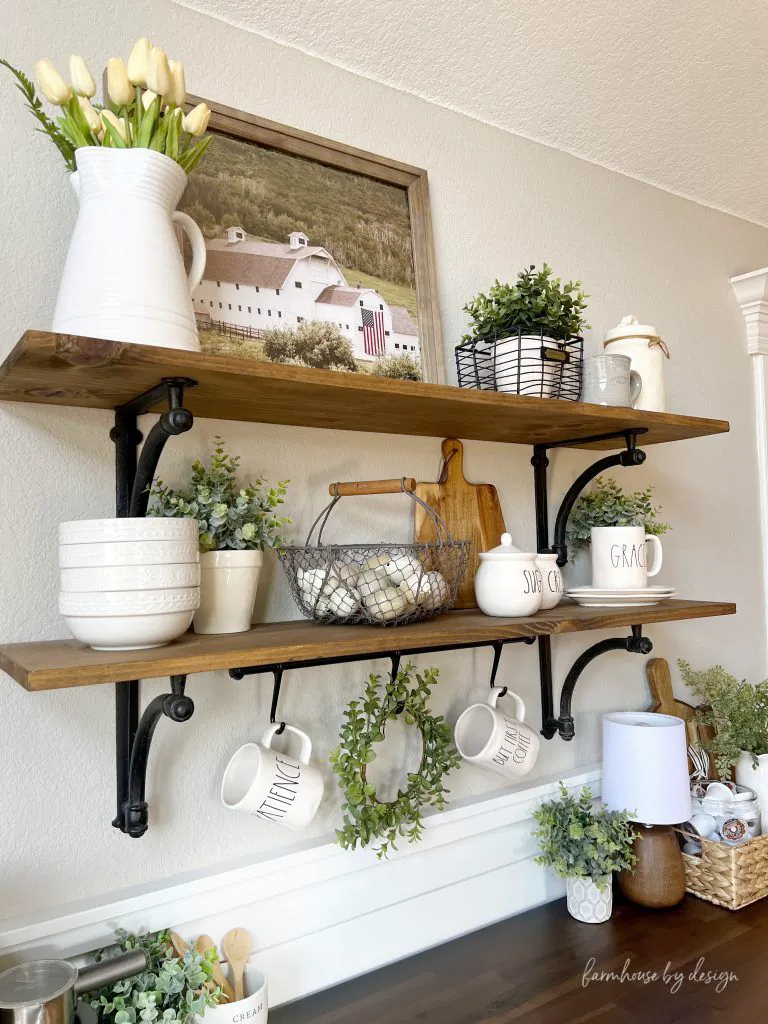 DIY farmhouse shelves