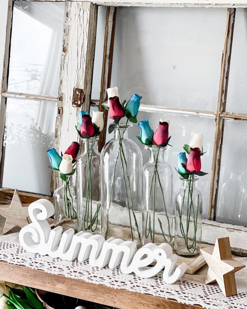 summer mantle decor idea