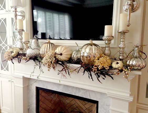 fireplace decorations for fall