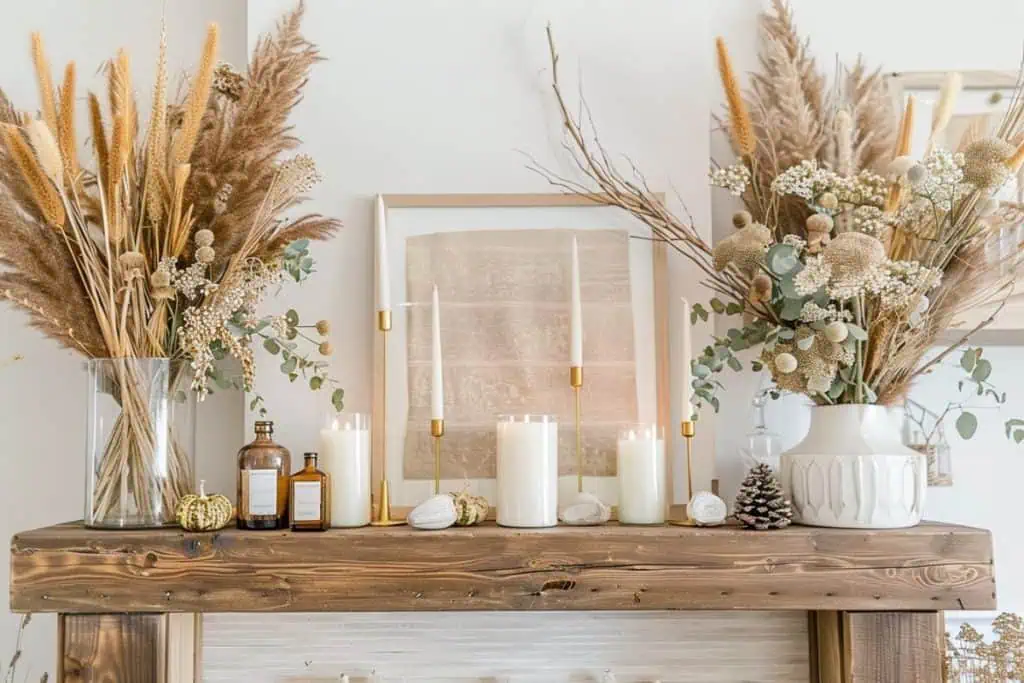 fall mantle decorating