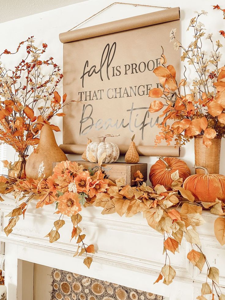 35 Cozy Fall Mantle Decor Ideas - The Unlikely Hostess