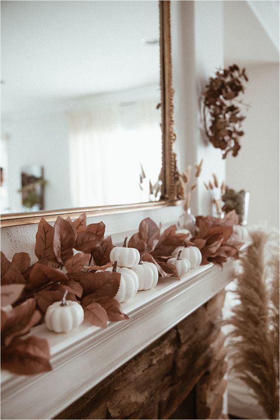 fall fireplace decorations