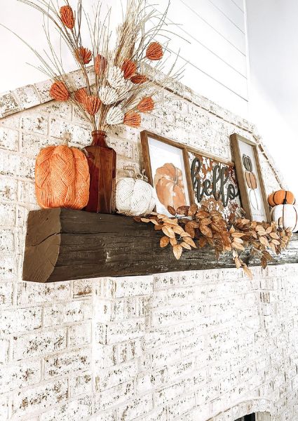 Fall Fireplace Decor