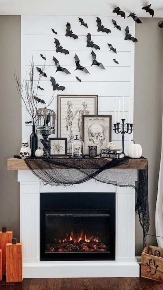 25 Boo-tiful Halloween Mantle Decor Ideas - The Unlikely Hostess