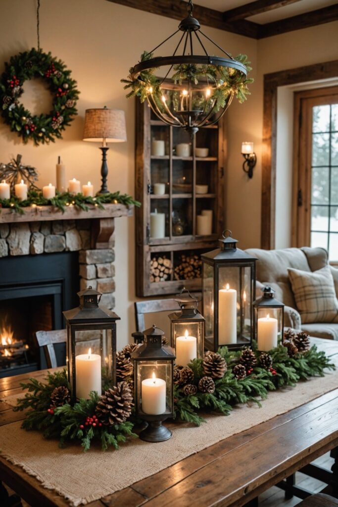 living room Christmas decor