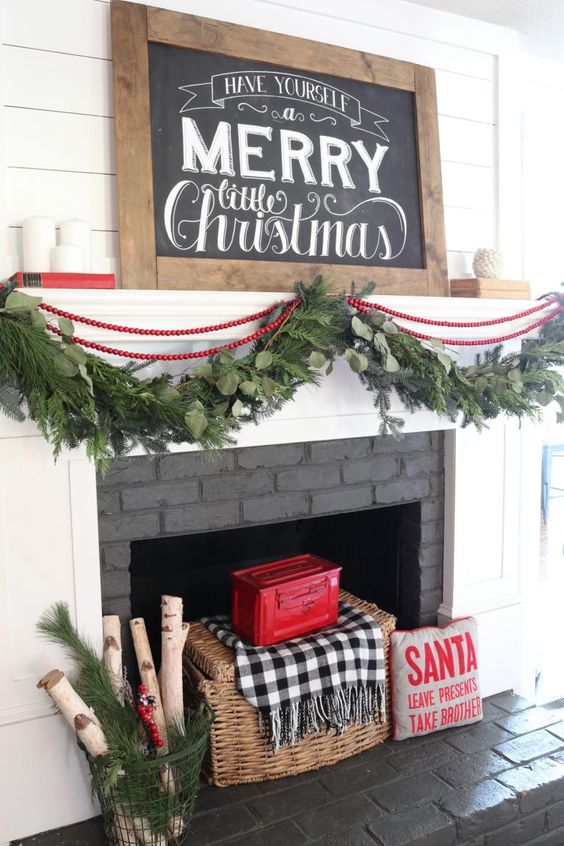 Christmas mantle decor