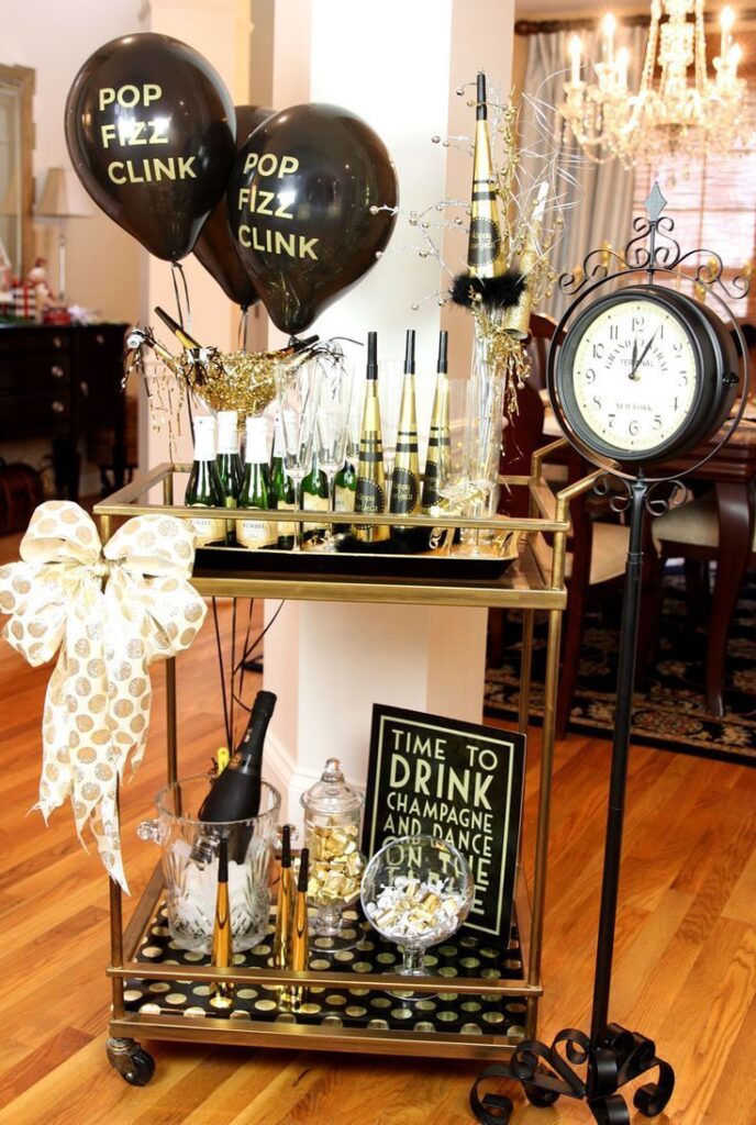 New Years Eve Party Idea Food & Drink Bar Cart