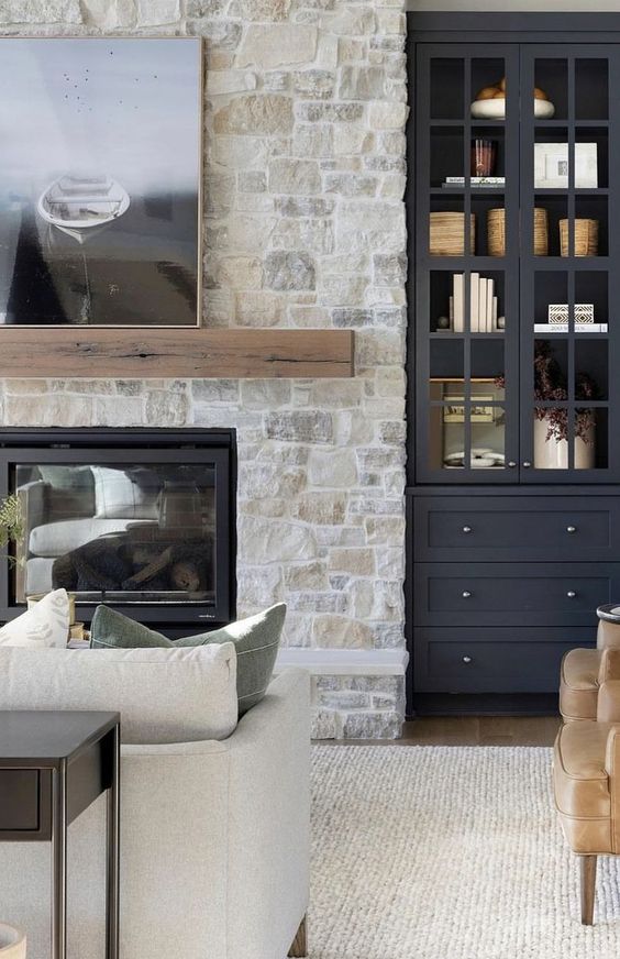 fireplace with built ins