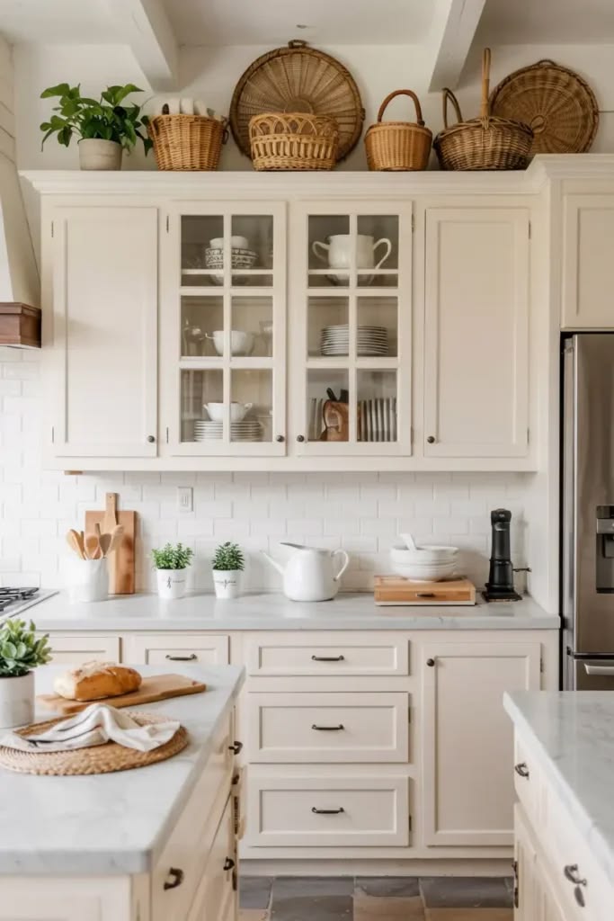 above kitchen cabinet decor