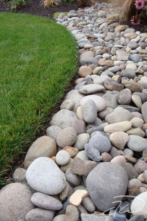rock bed around the house