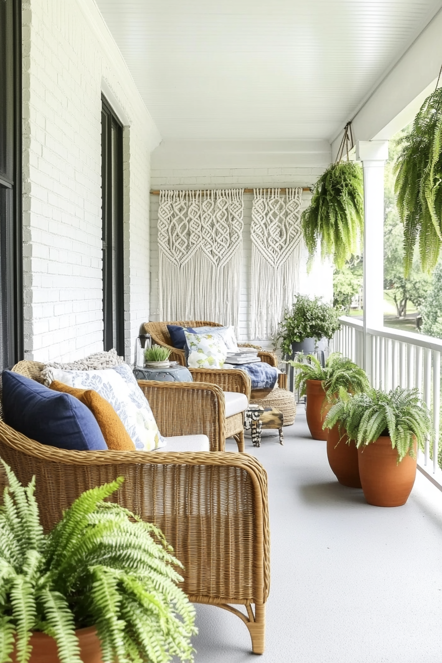 25 Relaxing Summer Front Porch & Entryway Decor Ideas - The Unlikely ...