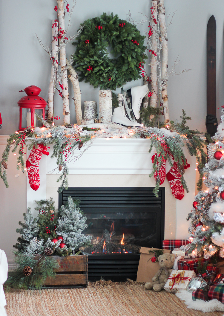 Christmas mantle decor