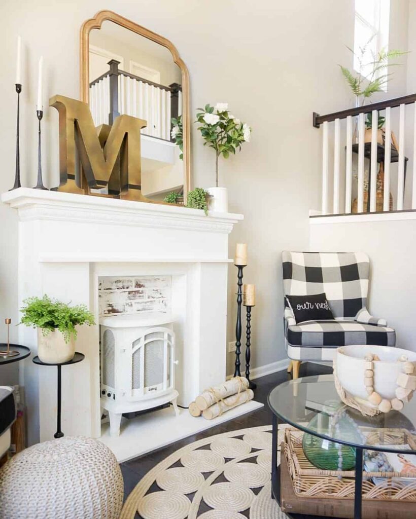 farmhouse mantel decorations