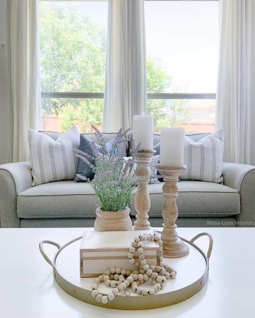 living room tray decorating idea