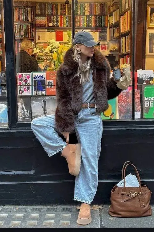 wide leg jean outfit idea