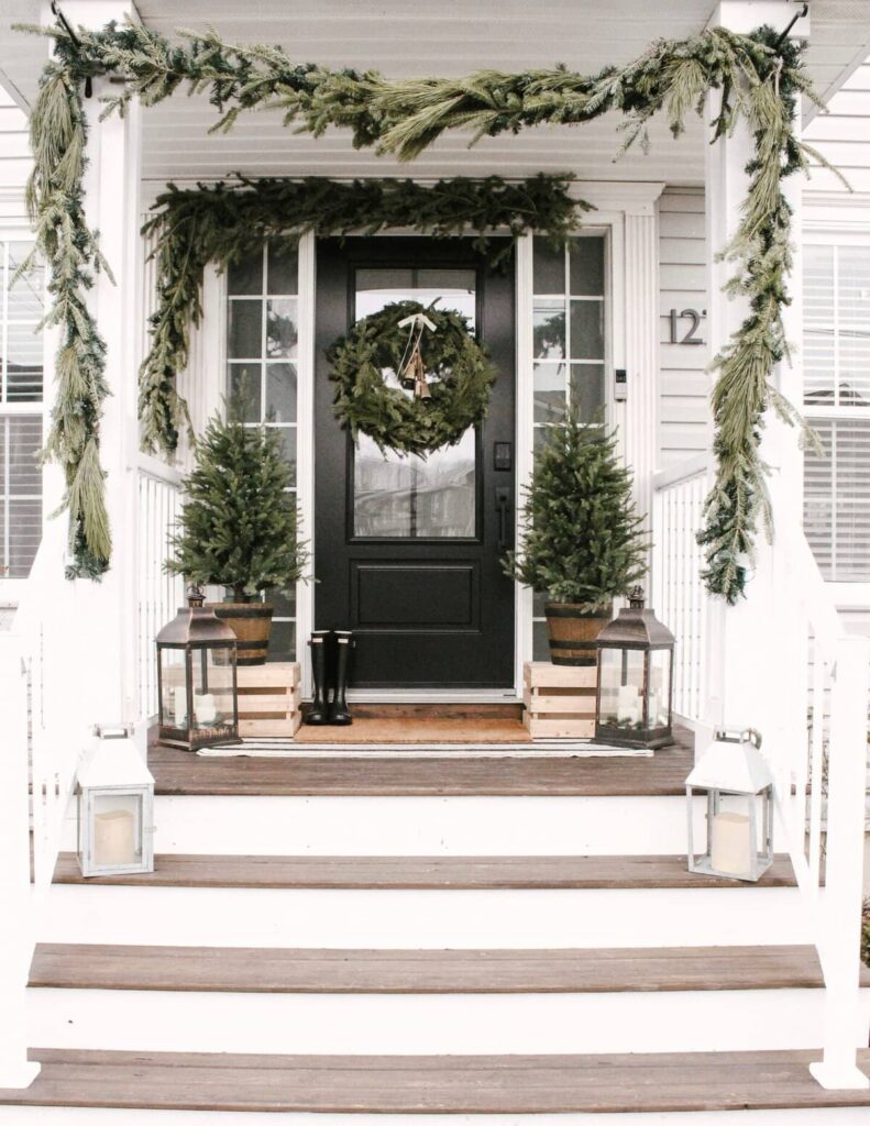 winter front porch decor