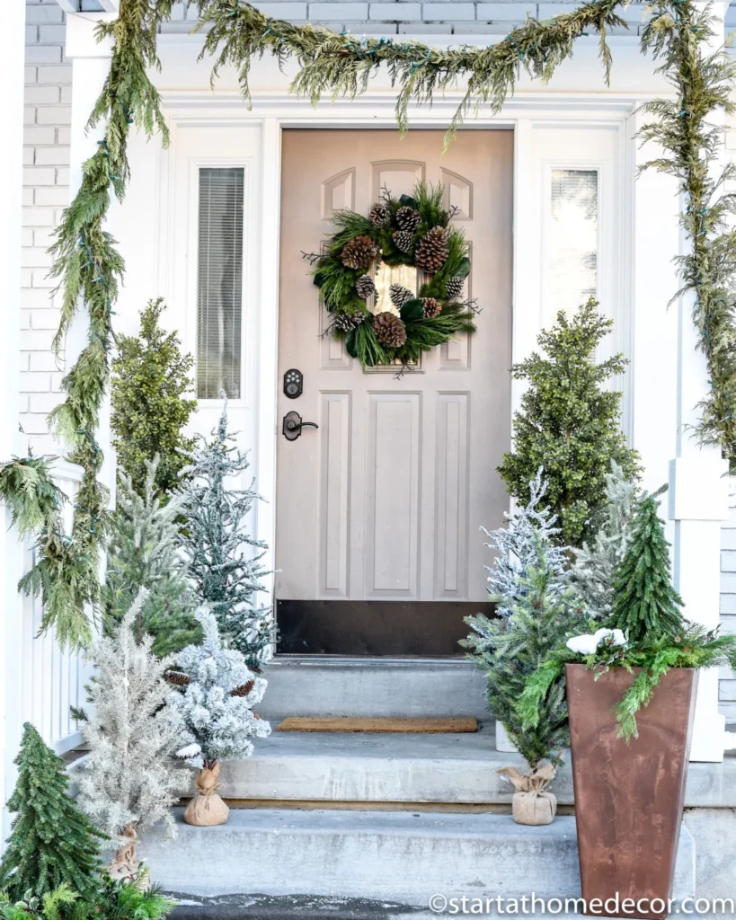 winter front porch decor