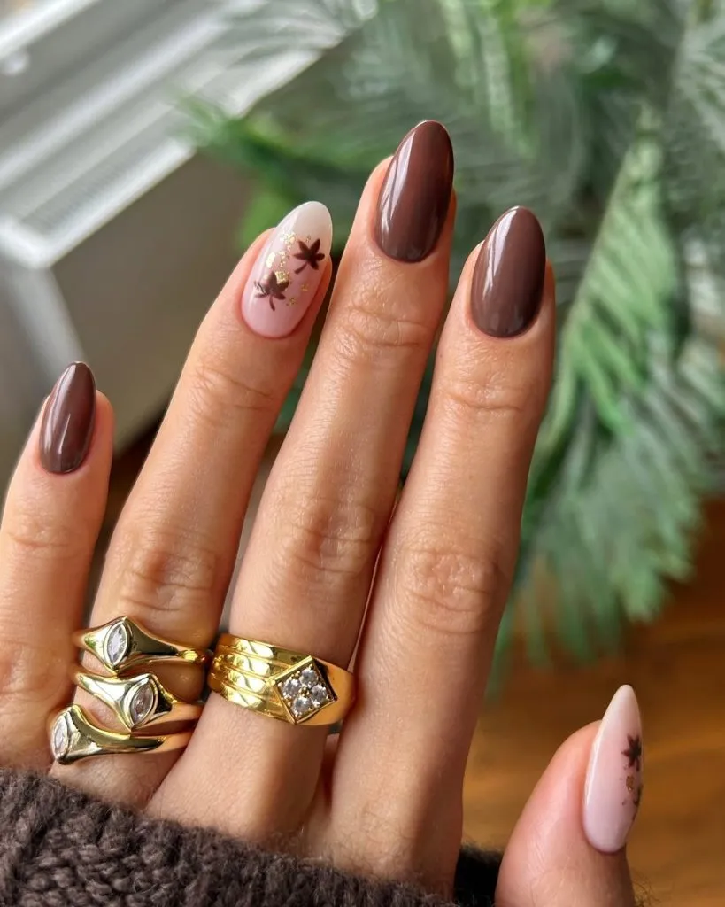 leaf accent nails