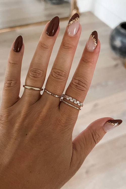 brown nail design