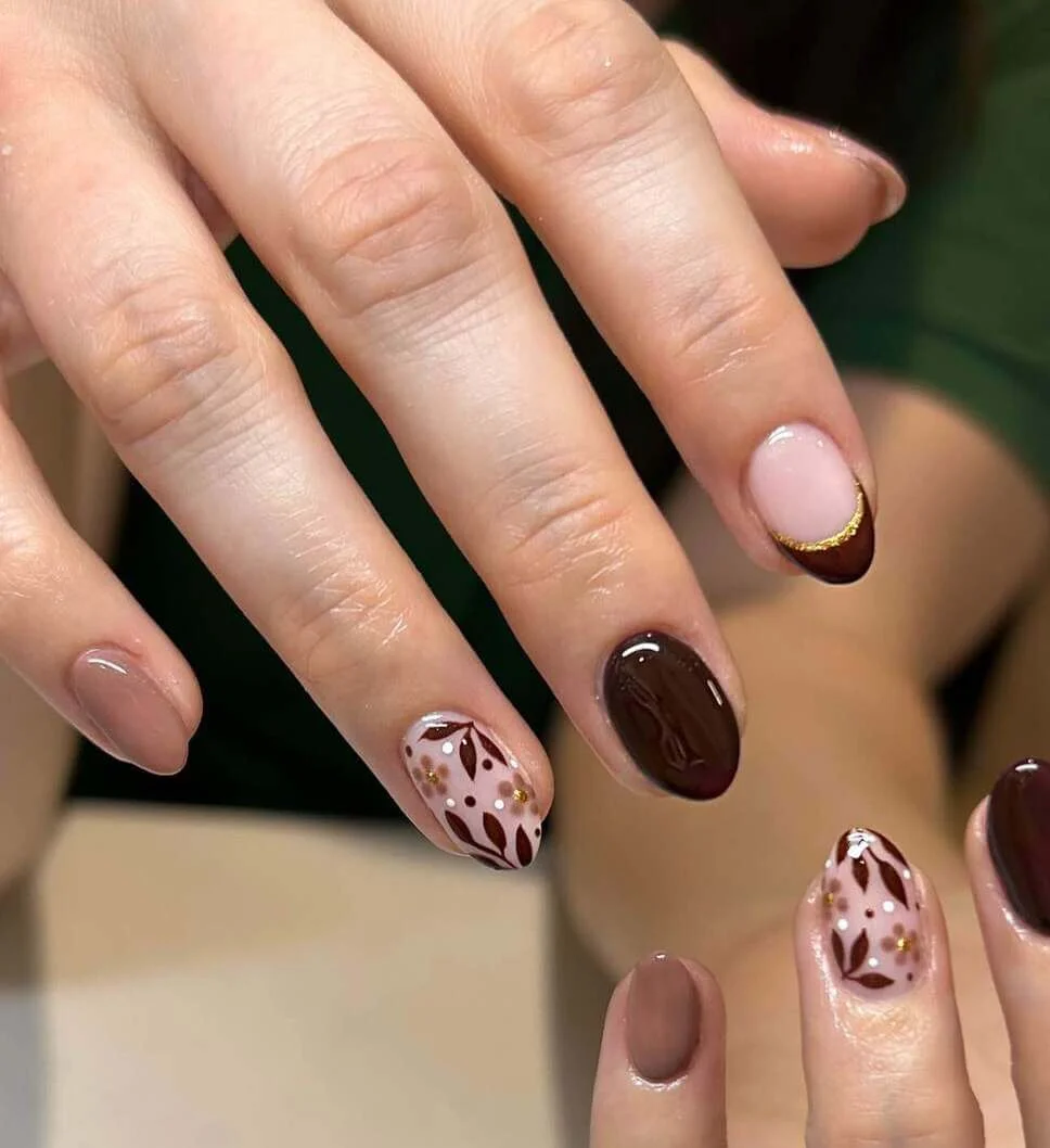 brown nail inspo