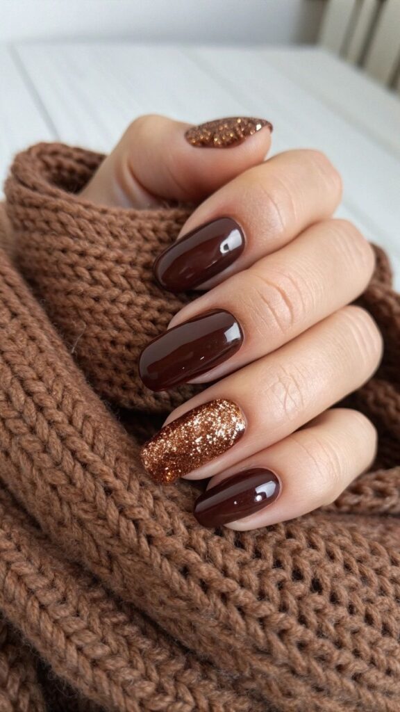 brown nail design